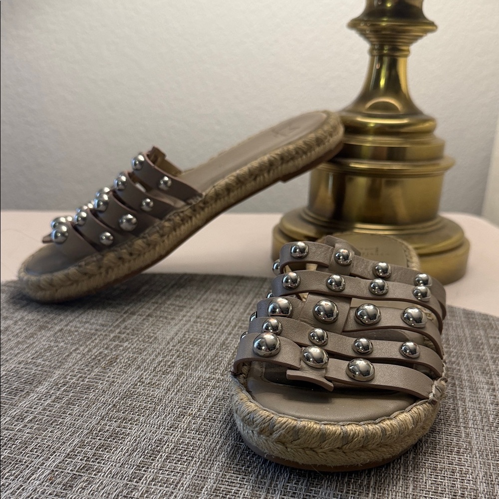 Marc Fisher Slide Sandals with Silver Accents